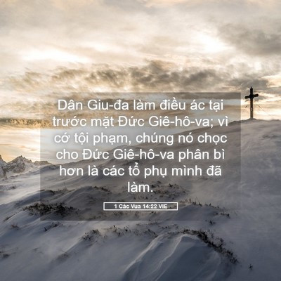 Picture 05 - 1 Các Vua 14:22 VIE - Dân Giu-đa làm điều ác tại trước - Bible Verse Picture