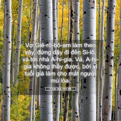 Picture 05 - 1 Các Vua 14:4 VIE - Vợ Giê-rô-bô-am làm theo vậy, đứng - Bible Verse Picture