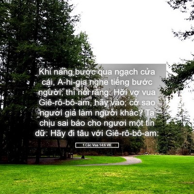 Picture 05 - 1 Các Vua 14:6 VIE - Khi nàng bước qua ngạch cửa cái, - Bible Verse Picture