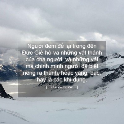 Picture 05 - 1 Các Vua 15:15 VIE - Người đem để lại trong đền Đức - Bible Verse Picture