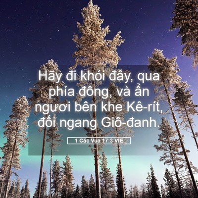 Picture 05 - 1 Các Vua 17:3 VIE - Hãy đi khỏi đây, qua phía đông, và ẩn - Bible Verse Picture