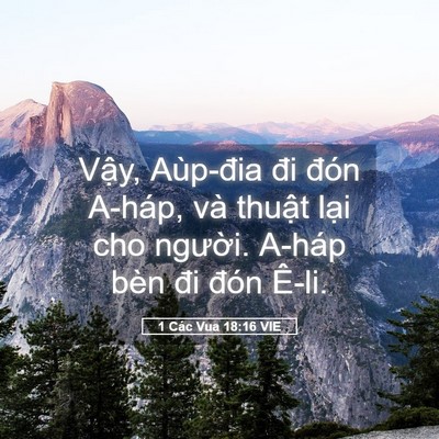 Picture 05 - 1 Các Vua 18:16 VIE - Vậy, Aùp-đia đi đón A-háp, và thuật - Bible Verse Picture