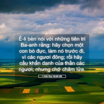 Picture 05 - 1 Các Vua 18:25 VIE - Ê-li bèn nói với những tiên tri Ba-anh - Bible Verse Picture