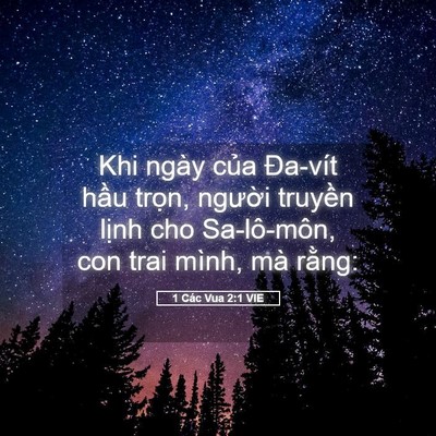 Picture 05 - 1 Các Vua 2:1 VIE - Khi ngày của Đa-vít hầu trọn, người - Bible Verse Picture