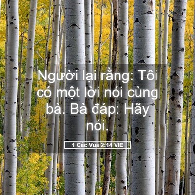 Picture 05 - 1 Các Vua 2:14 VIE - Người lại rằng: Tôi có một lời nói - Bible Verse Picture