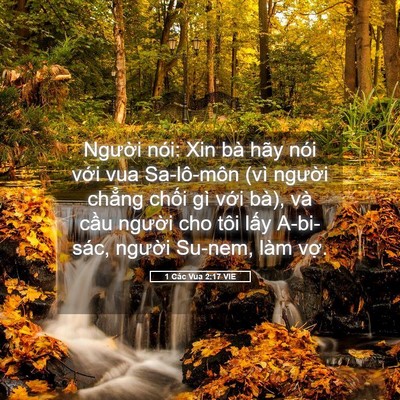 Picture 05 - 1 Các Vua 2:17 VIE - Người nói: Xin bà hãy nói với vua - Bible Verse Picture