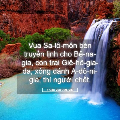 Picture 05 - 1 Các Vua 2:25 VIE - Vua Sa-lô-môn bèn truyền lịnh cho - Bible Verse Picture
