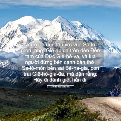 Picture 05 - 1 Các Vua 2:29 VIE - Người ta đến tâu với vua Sa-lô-môn - Bible Verse Picture