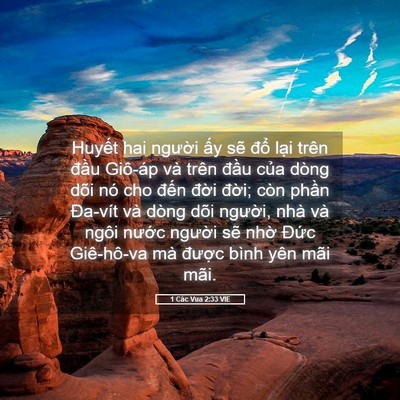 Picture 05 - 1 Các Vua 2:33 VIE - Huyết hai người ấy sẽ đổ lại trên - Bible Verse Picture