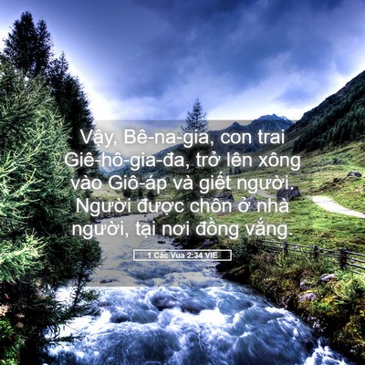 Picture 05 - 1 Các Vua 2:34 VIE - Vậy, Bê-na-gia, con trai Giê-hô-gia-đa, - Bible Verse Picture