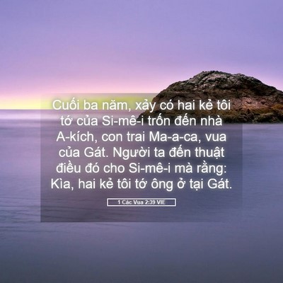 Picture 05 - 1 Các Vua 2:39 VIE - Cuối ba năm, xảy có hai kẻ tôi tớ - Bible Verse Picture
