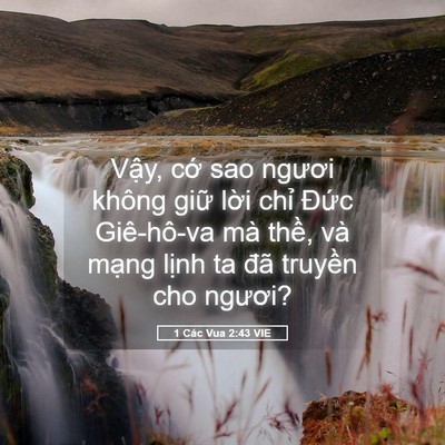 Picture 05 - 1 Các Vua 2:43 VIE - Vậy, cớ sao ngươi không giữ lời chỉ - Bible Verse Picture