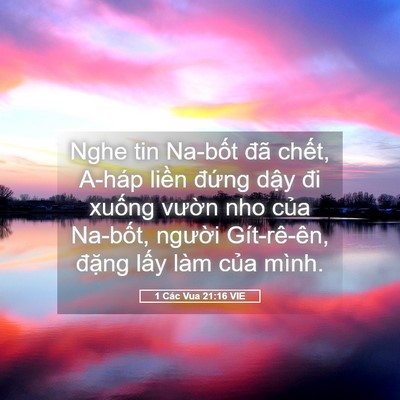 Picture 05 - 1 Các Vua 21:16 VIE - Nghe tin Na-bốt đã chết, A-háp liền - Bible Verse Picture