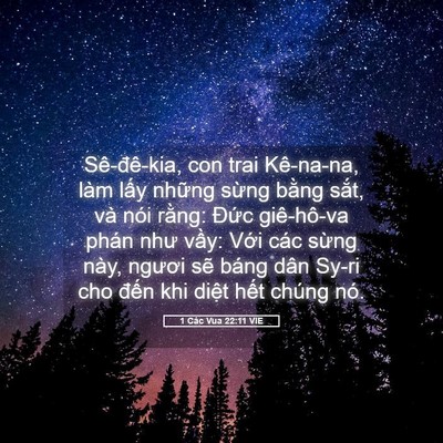 Picture 05 - 1 Các Vua 22:11 VIE - Sê-đê-kia, con trai Kê-na-na, làm lấy - Bible Verse Picture