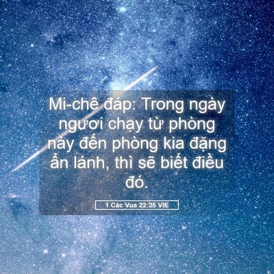 Picture 05 - 1 Các Vua 22:25 VIE - Mi-chê đáp: Trong ngày ngươi chạy từ - Bible Verse Picture