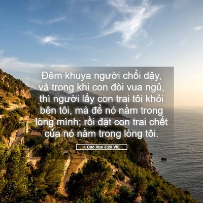 Picture 05 - 1 Các Vua 3:20 VIE - Đêm khuya người chổi dậy, và trong khi - Bible Verse Picture