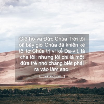 Picture 05 - 1 Các Vua 3:7 VIE - Giê-hô-va Đức Chúa Trời tôi ôi! bây - Bible Verse Picture