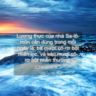 Picture 05 - 1 Các Vua 4:22 VIE - Lương thực của nhà Sa-lô-môn cần dùng - Bible Verse Picture