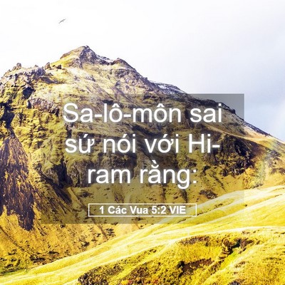 Picture 05 - 1 Các Vua 5:2 VIE - Sa-lô-môn sai sứ nói với Hi-ram - Bible Verse Picture