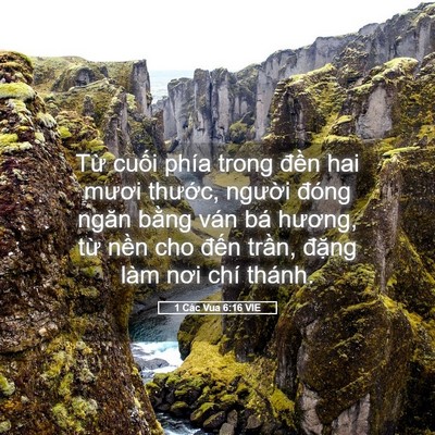 Picture 05 - 1 Các Vua 6:16 VIE - Từ cuối phía trong đền hai mươi - Bible Verse Picture