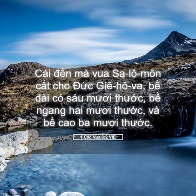 Picture 05 - 1 Các Vua 6:2 VIE - Cái đền mà vua Sa-lô-môn cất cho Đức - Bible Verse Picture