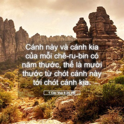 Picture 05 - 1 Các Vua 6:24 VIE - Cánh này và cánh kia của mỗi chê-ru-bin - Bible Verse Picture