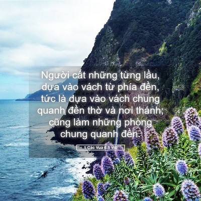 Picture 05 - 1 Các Vua 6:5 VIE - Người cất những từng lầu, dựa vào - Bible Verse Picture