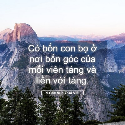 Picture 05 - 1 Các Vua 7:34 VIE - Có bốn con bọ ở nơi bốn góc của - Bible Verse Picture