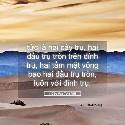 Picture 05 - 1 Các Vua 7:41 VIE - tức là hai cây trụ, hai đầu trụ tròn - Bible Verse Picture