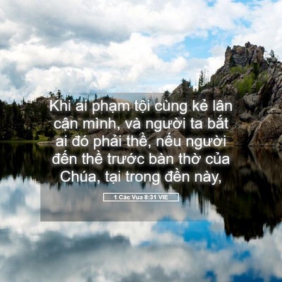 Picture 05 - 1 Các Vua 8:31 VIE - Khi ai phạm tội cùng kẻ lân cận mình, - Bible Verse Picture