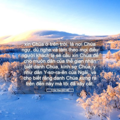 Picture 05 - 1 Các Vua 8:43 VIE - xin Chúa ở trên trời, là nơi Chúa ngự, - Bible Verse Picture