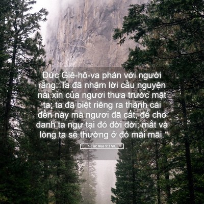Picture 05 - 1 Các Vua 9:3 VIE - Đức Giê-hô-va phán với người rằng: - Bible Verse Picture