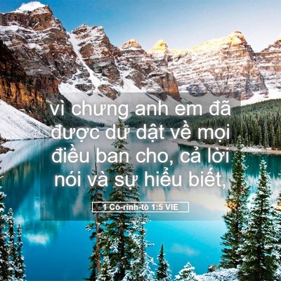 Picture 05 - 1 Cô-rinh-tô 1:5 VIE - vì chưng anh em đã được dư dật về - Bible Verse Picture
