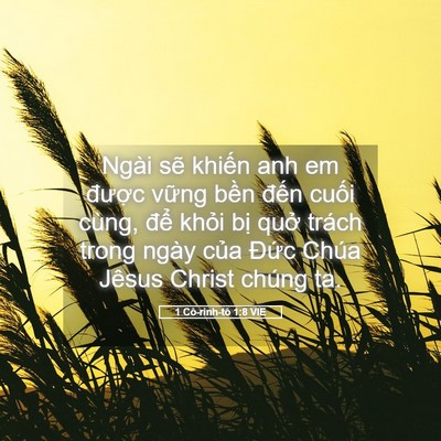 Picture 05 - 1 Cô-rinh-tô 1:8 VIE - Ngài sẽ khiến anh em được vững bền - Bible Verse Picture