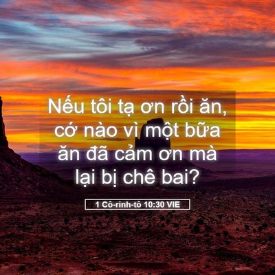 Picture 05 - 1 Cô-rinh-tô 10:30 VIE - Nếu tôi tạ ơn rồi ăn, cớ nào vì - Bible Verse Picture