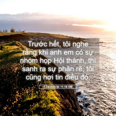 Picture 05 - 1 Cô-rinh-tô 11:18 VIE - Trước hết, tôi nghe rằng khi anh em có - Bible Verse Picture