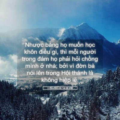 Picture 05 - 1 Cô-rinh-tô 14:35 VIE - Nhược bằng họ muốn học khôn điều - Bible Verse Picture