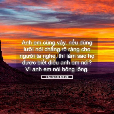 Picture 05 - 1 Cô-rinh-tô 14:9 VIE - Anh em cũng vậy, nếu dùng lưỡi nói - Bible Verse Picture