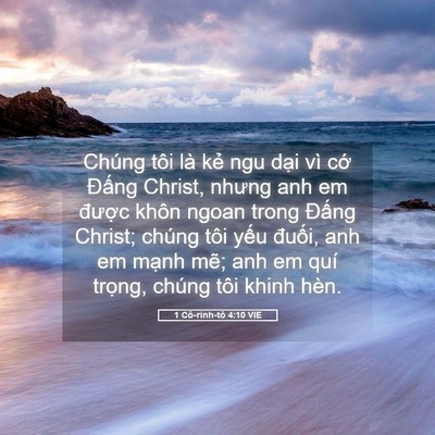 Picture 05 - 1 Cô-rinh-tô 4:10 VIE - Chúng tôi là kẻ ngu dại vì cớ Đấng - Bible Verse Picture