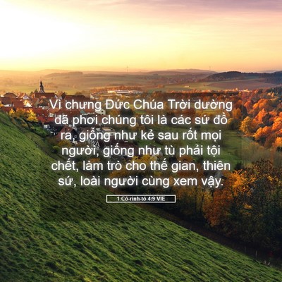 Picture 05 - 1 Cô-rinh-tô 4:9 VIE - Vì chưng Đức Chúa Trời dường đã - Bible Verse Picture