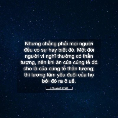 Picture 05 - 1 Cô-rinh-tô 8:7 VIE - Nhưng chẳng phải mọi người đều có - Bible Verse Picture