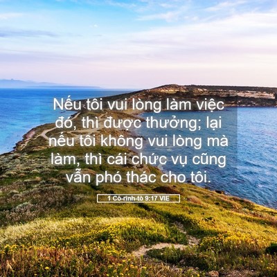 Picture 05 - 1 Cô-rinh-tô 9:17 VIE - Nếu tôi vui lòng làm việc đó, thì - Bible Verse Picture