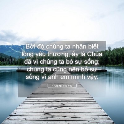 Picture 05 - 1 Giăng 3:16 VIE - Bởi đó chúng ta nhận biết lòng yêu - Bible Verse Picture