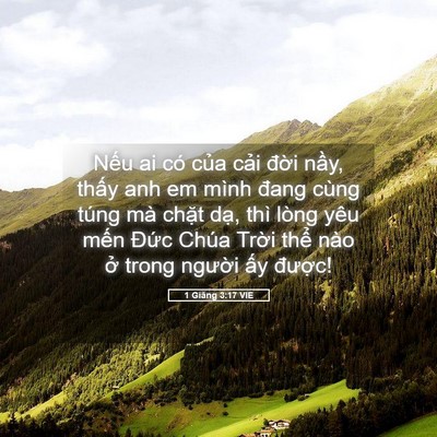 Picture 05 - 1 Giăng 3:17 VIE - Nếu ai có của cải đời nầy, thấy anh - Bible Verse Picture