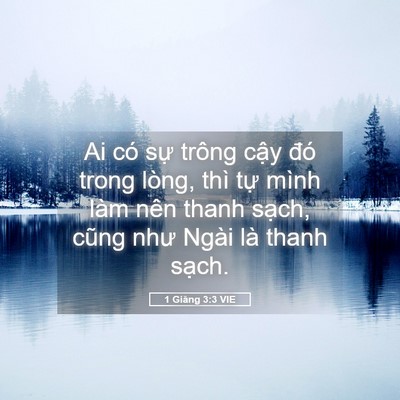 Picture 05 - 1 Giăng 3:3 VIE - Ai có sự trông cậy đó trong lòng, thì - Bible Verse Picture