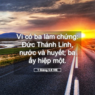 Picture 05 - 1 Giăng 5:8 VIE - Vì có ba làm chứng: Đức Thánh Linh, - Bible Verse Picture