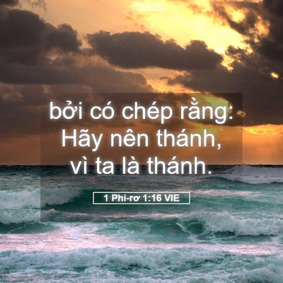 Picture 05 - 1 Phi-rơ 1:16 VIE - bởi có chép rằng: Hãy nên thánh, vì ta - Bible Verse Picture