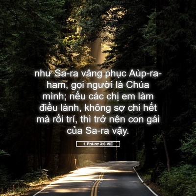 Picture 05 - 1 Phi-rơ 3:6 VIE - như Sa-ra vâng phục Aùp-ra-ham, gọi - Bible Verse Picture