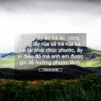Picture 05 - 1 Phi-rơ 3:9 VIE - Đừng lấy ác trả ác, cũng đừng lấy - Bible Verse Picture