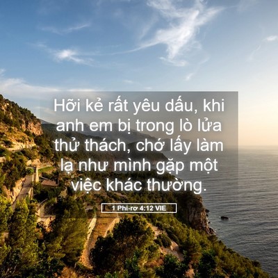 Picture 05 - 1 Phi-rơ 4:12 VIE - Hỡi kẻ rất yêu dấu, khi anh em bị - Bible Verse Picture